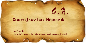 Ondrejkovics Nepomuk névjegykártya